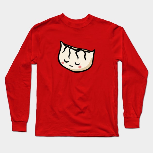 Sad Momo Kawaii Dumpling Long Sleeve T-Shirt by Chigurena